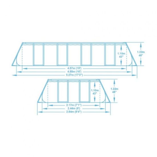 BAZEN PRAVOUGAONI STEEL 488X244X122CM SA PEŠČANOM PUMPOM