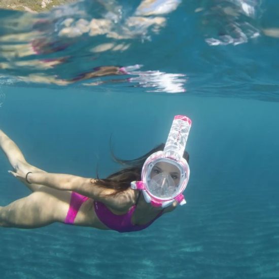 MASKA ZA RONJENJE CELO LICE VU DRY + PINK S/M MARES