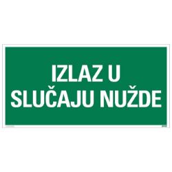 ZNAK - IZLAZ U SLUČAJU NUŽDE - 150X300MM