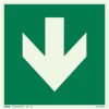 ZNAK ZA IZLAZ U SLUČAJU NUŽDE - DOLE - 150X150MM- SAMOLEPLJIV- FOTOLUMINISCENTAN - 1
