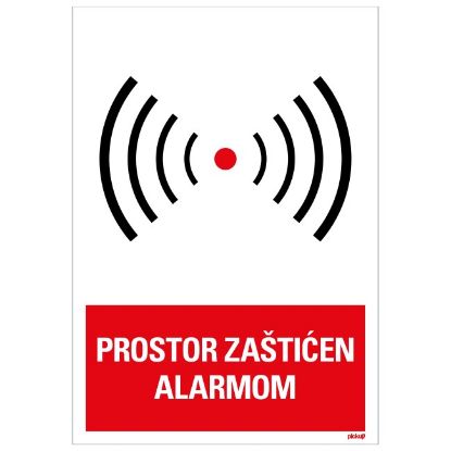 SAMOLEPLJIVA NALEPNICA -PROSTOR ZAŠTIĆEN ALARMOM - 230X330MM