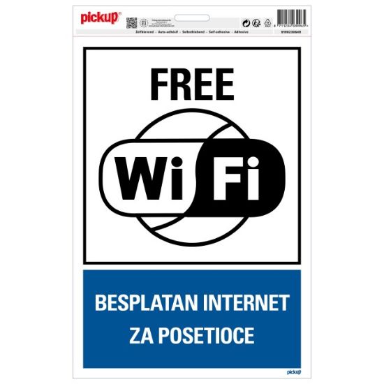 SAMOLEPLJIVA NALEPNICA -BESPLATAN INTERNET ZA POSETIOCE - 230X330MM