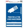 SAMOLEPLJIVA NALEPNICA - PROSTOR JE POD VIDEO NADZOROM - 230X330MM - 1