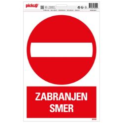 SAMOLEPLJIVA NALEPNICA - ZABRANJENJEN SMER - 230X330MM