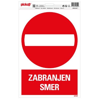 SAMOLEPLJIVA NALEPNICA - ZABRANJENJEN SMER - 230X330MM