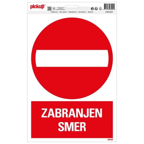 SAMOLEPLJIVA NALEPNICA - ZABRANJENJEN SMER - 230X330MM