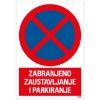 SAMOLEPLJIVA NALEPNICA - ZABRANJENO ZAUSTAVLJANJE I PARKIRANJE - 230X330MM - 1