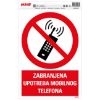 SAMOLEPLJIVA NALEPNICA - ZABRANJENA UPOTREBA MOBILNIH TELEFONA - 230X330MM - 1