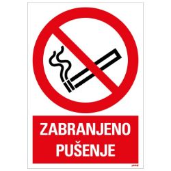 SAMOLEPLJIVA NALEPNICA - ZABRANJENO PUŠENJE - 230X330MM