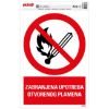 SAMOLEPLJIVA NALEPNICA - ZABRANJENA UPOTREBA OTVORENOG PLAMENA - 230X330MM - 1