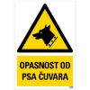 SAMOLEPLJIVA NALEPNICA - OPASNOST OD PSA ČUVARA - 230X330MM - 1