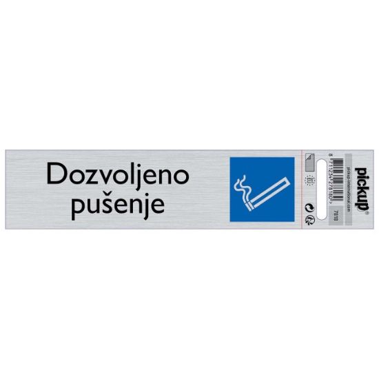 SAMOLEPLJIVA PLOČICA - DOZVOLJENO PUŠENJE -165X44MM