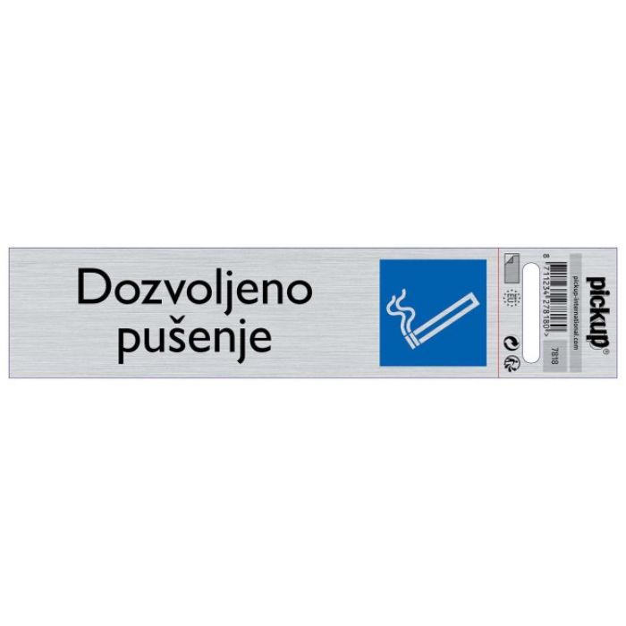 SAMOLEPLJIVA PLOČICA - DOZVOLJENO PUŠENJE -165X44MM