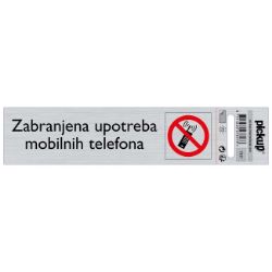SAMOLEPLJIVA PLOČICA - ZABRANJENA UPOTREBA MOBILNIH TELEFONA -165X44MM