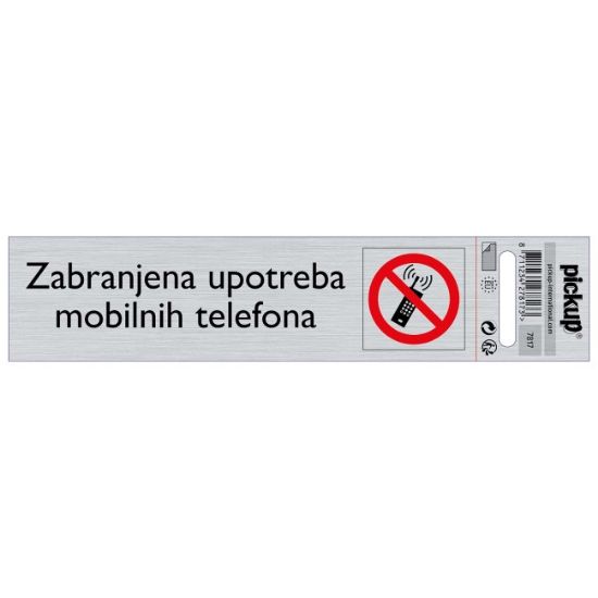 SAMOLEPLJIVA PLOČICA - ZABRANJENA UPOTREBA MOBILNIH TELEFONA -165X44MM