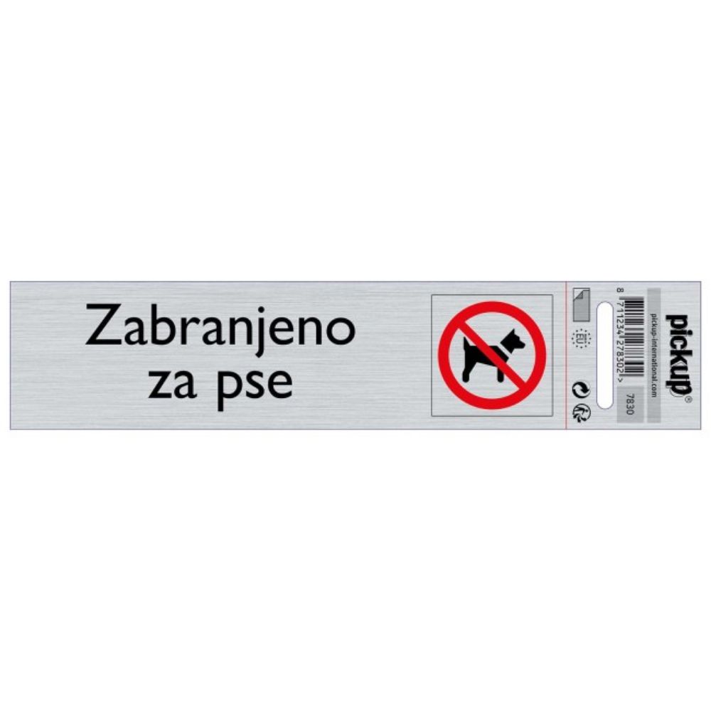 SAMOLEPLJIVA PLOČICA - ZABRANJENO ZA PSE -165X44MM