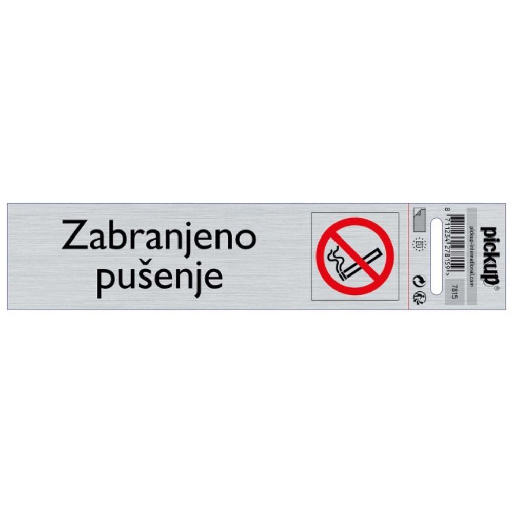 SAMOLEPLJIVA PLOČICA - ZABRANJENO PUŠENJE -165X44MM