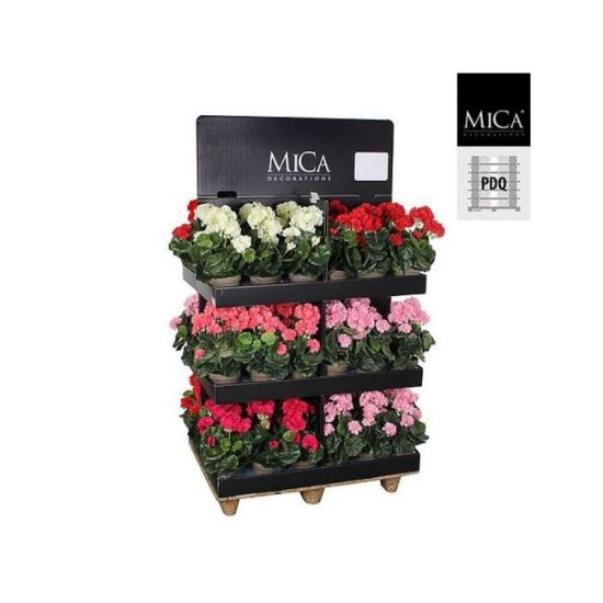 MUŠKATLA VEŠTAČKA RUŽIČASTA h34xd20cm U SAKSIJI d11.5cm DSY18