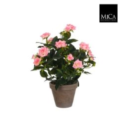 RUŽA PINK VEŠTAČKA U SAKSIJI h33xd25cm DSY 24