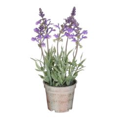 LAVANDA VEŠTAČKI CVET U SAKSIJI, LJUBIČASTA – H25 × D10 CM