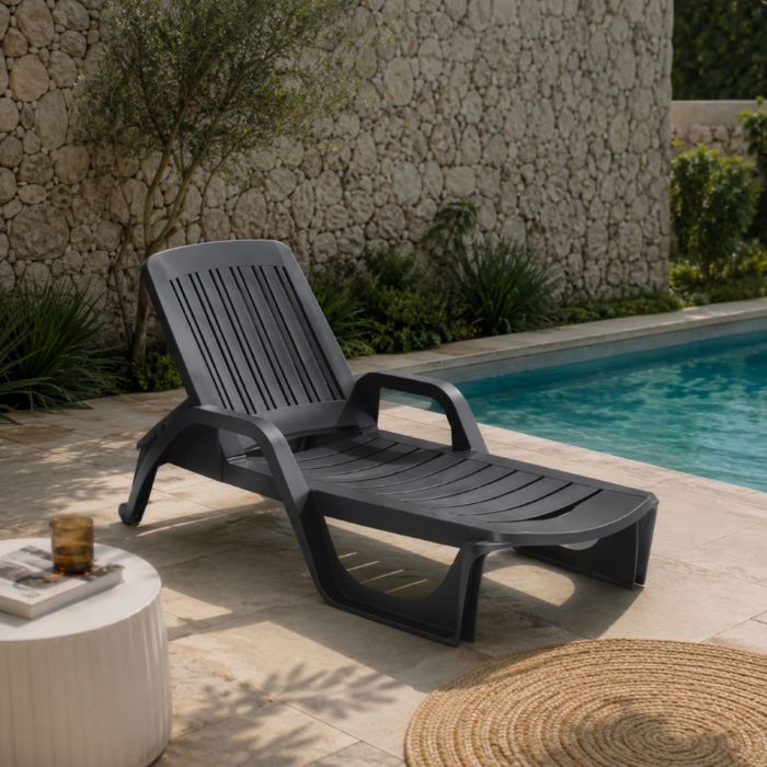LEŽALJKA TULUM ANTRACIT 71X190X46CM